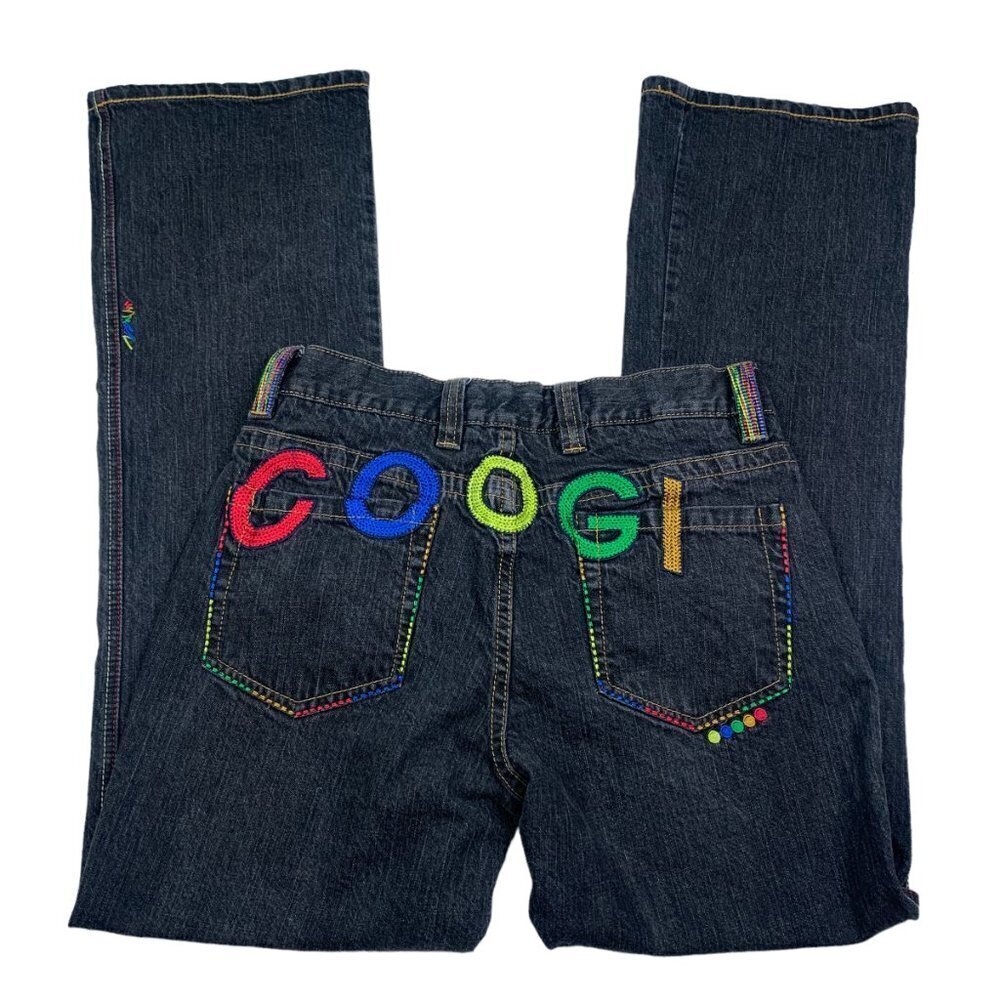 COOGI Australia Y2K Colorful Embroidered Jeans Junior's Size 9/10